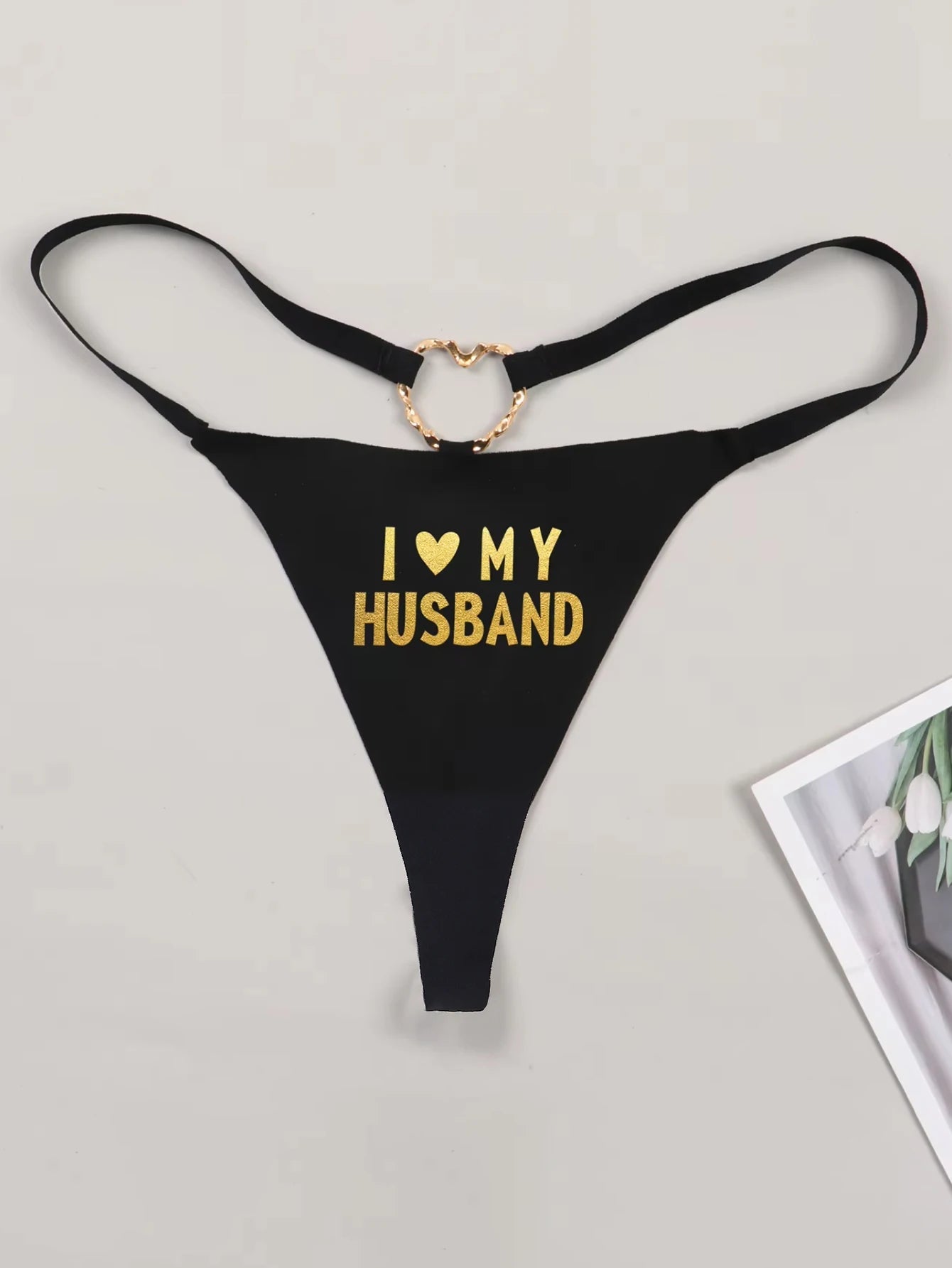 Cheeky Letter Printed G-String Underwear I Love My Husband Print Playful Seamless T-Back Bikini Thong Panties - STAND OUT FLEXSARAH