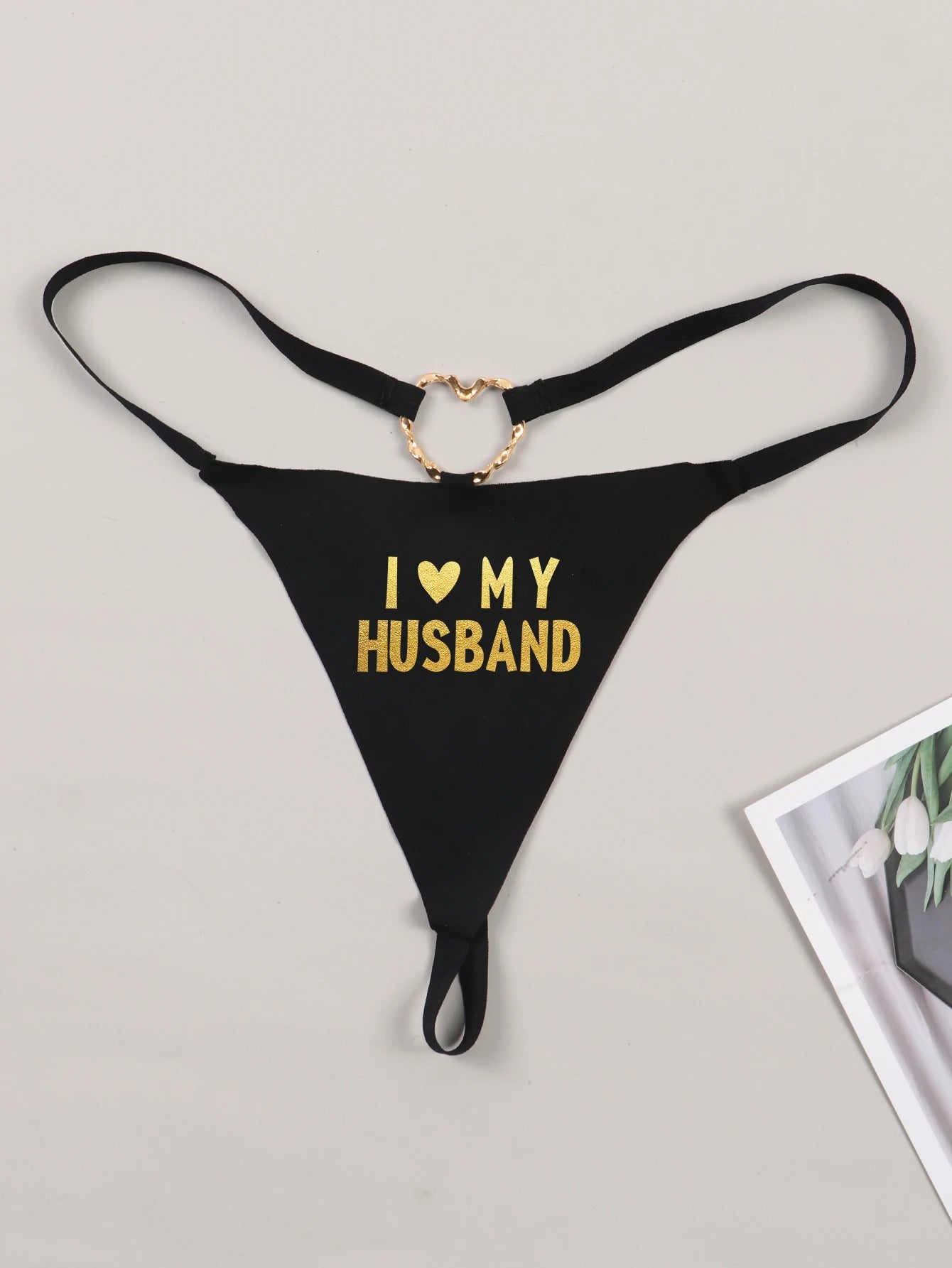 Cheeky Letter Printed G-String Underwear I Love My Husband Print Playful Seamless T-Back Bikini Thong Panties - STAND OUT FLEXSARAH