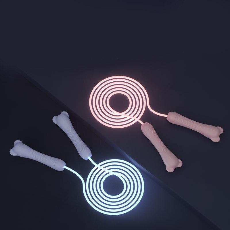 Children Jump Ropes Adjustable Night Glowing Skipping Rope LED Light Up Adult Kids Jump Skipping Rope Fitness Cordless Jump Rope For Kids Glowing Jump Rope Adjustable Skipping Rope Fitness Exercise Jump Ropes For Home Workout - STAND OUT FLEXSARAH