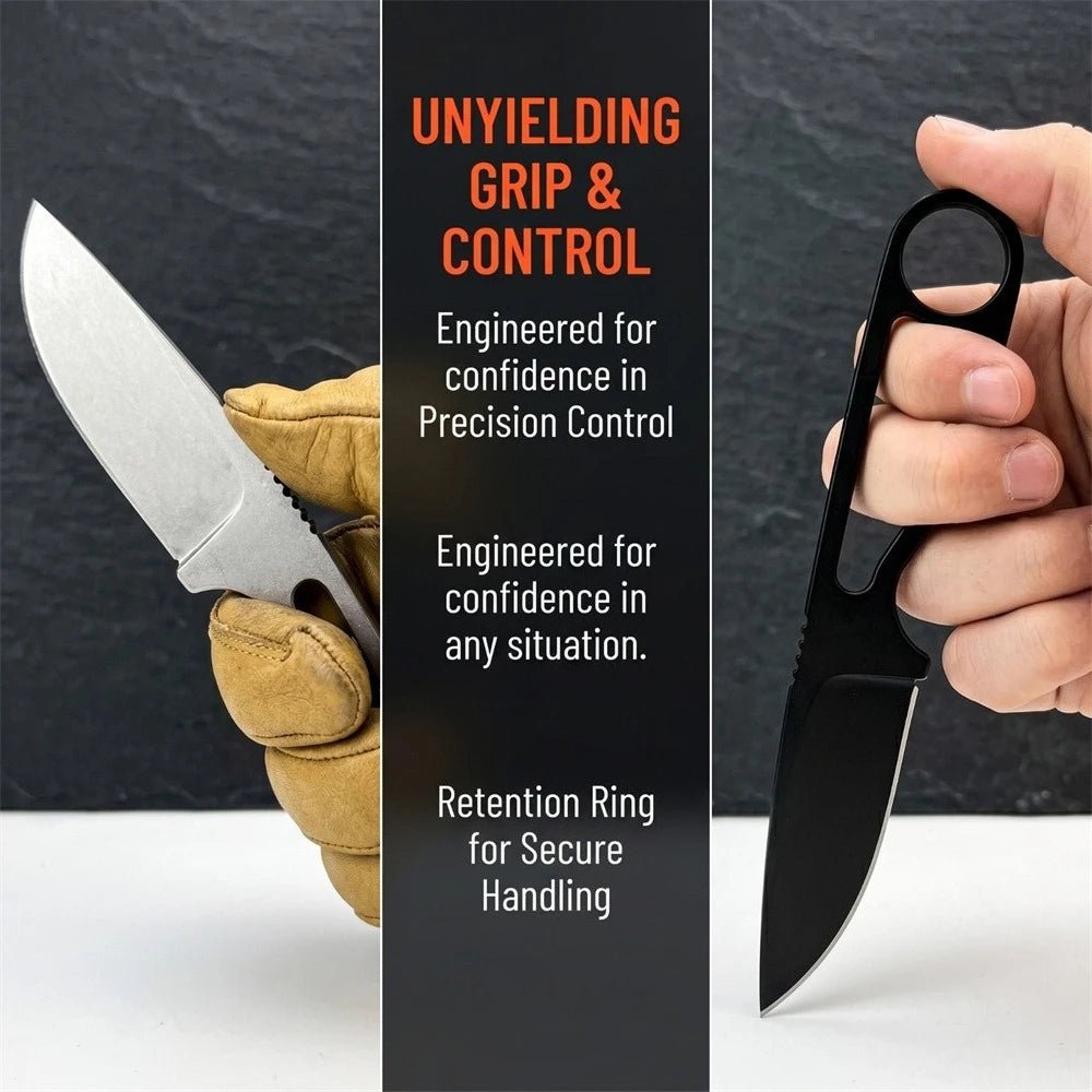 Compact FULL TANG Neck Knives Made of 8Cr13mov Steel Skeleton Design Perfect for Outdoor Camping and EDC Light Utility Tasks - STAND OUT FLEXSARAH
