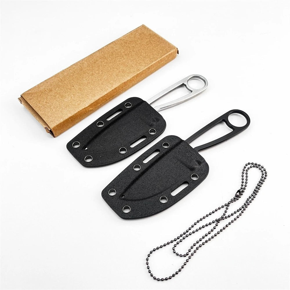 Compact FULL TANG Neck Knives Made of 8Cr13mov Steel Skeleton Design Perfect for Outdoor Camping and EDC Light Utility Tasks - STAND OUT FLEXSARAH