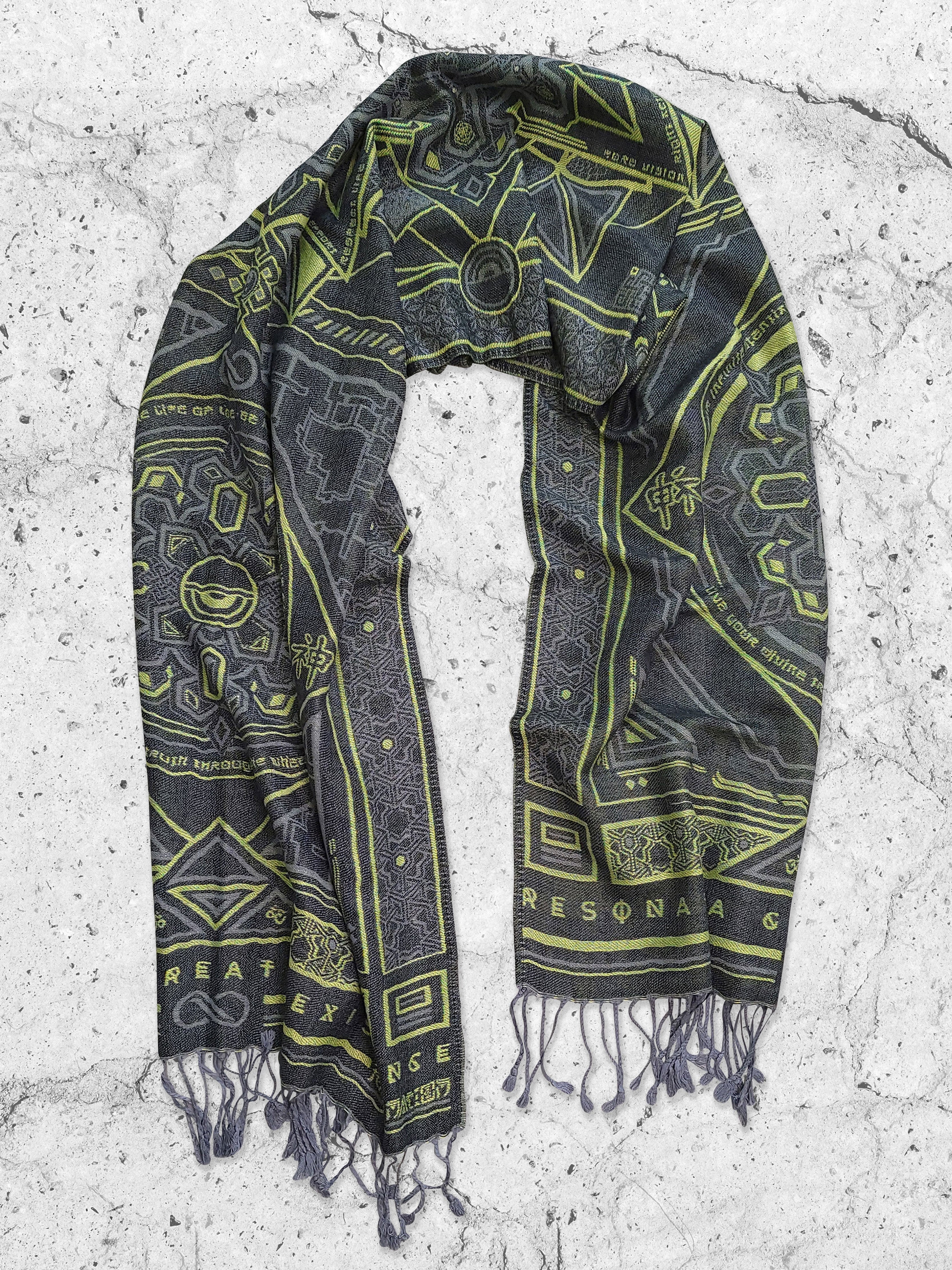DHARMA V2 • Grey/Neon Yellow Festival Shawl