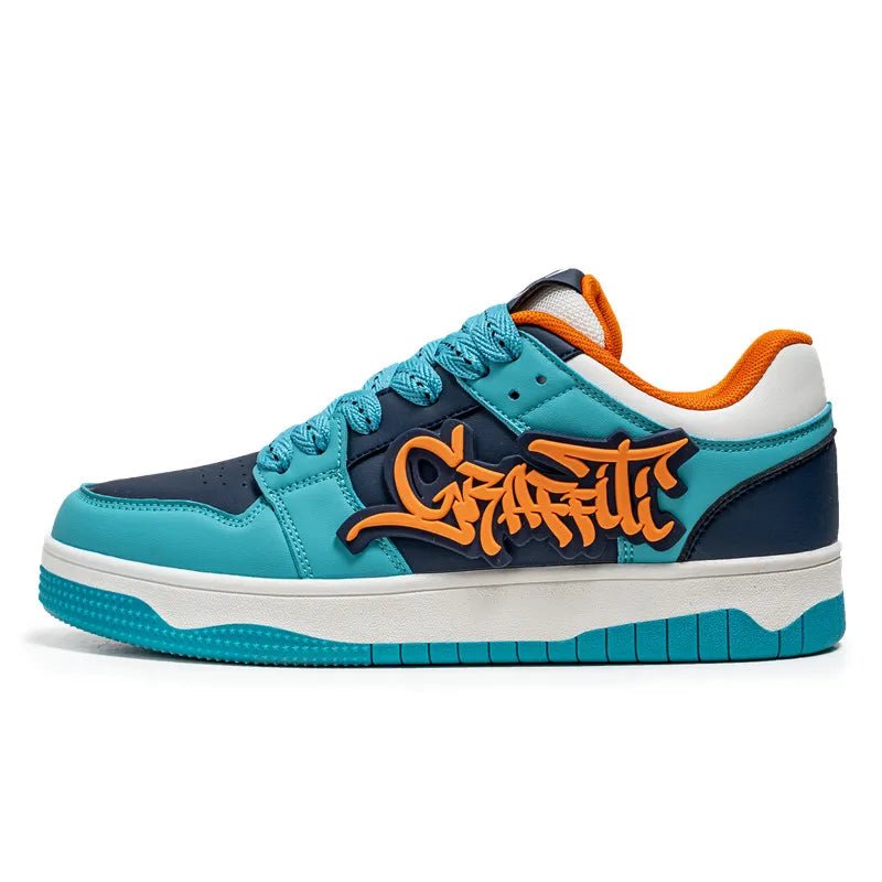 Fashion Blue Designer Skateboard Shoes Men Streetwear Hip hop Sneakers Men Luxury Platform Skateboard Sneakers Men basket homme - STAND OUT FLEXSARAH