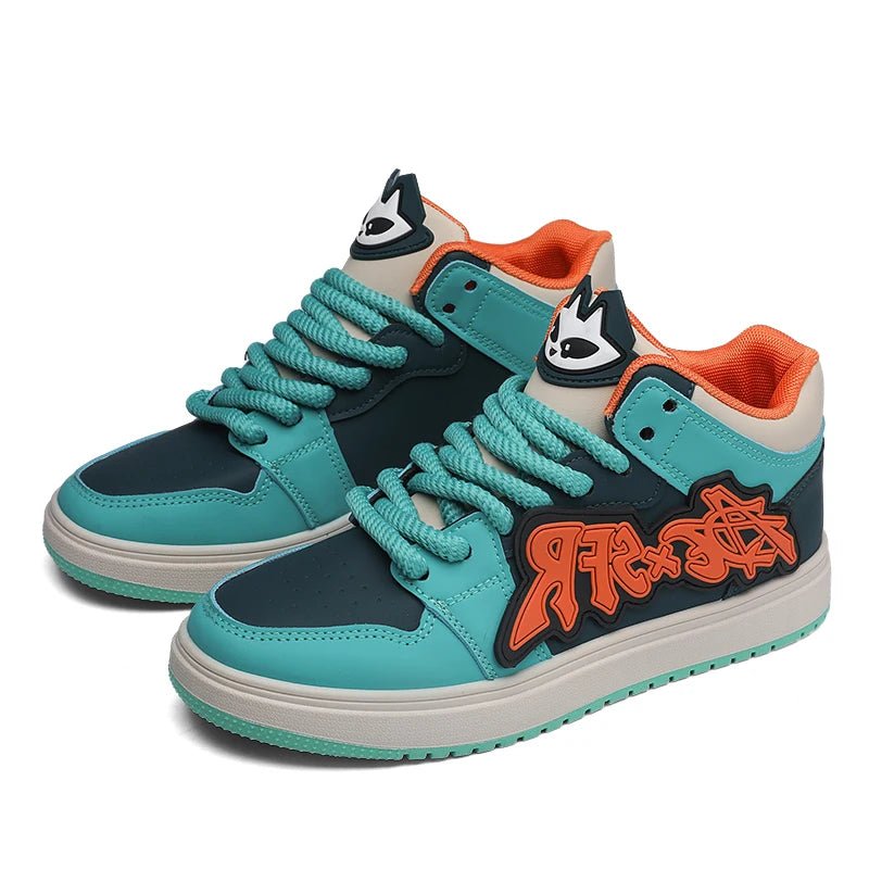 Fashion Blue Designer Skateboard Shoes Men Streetwear Hip hop Sneakers Men Luxury Platform Skateboard Sneakers Men basket homme - STAND OUT FLEXSARAH