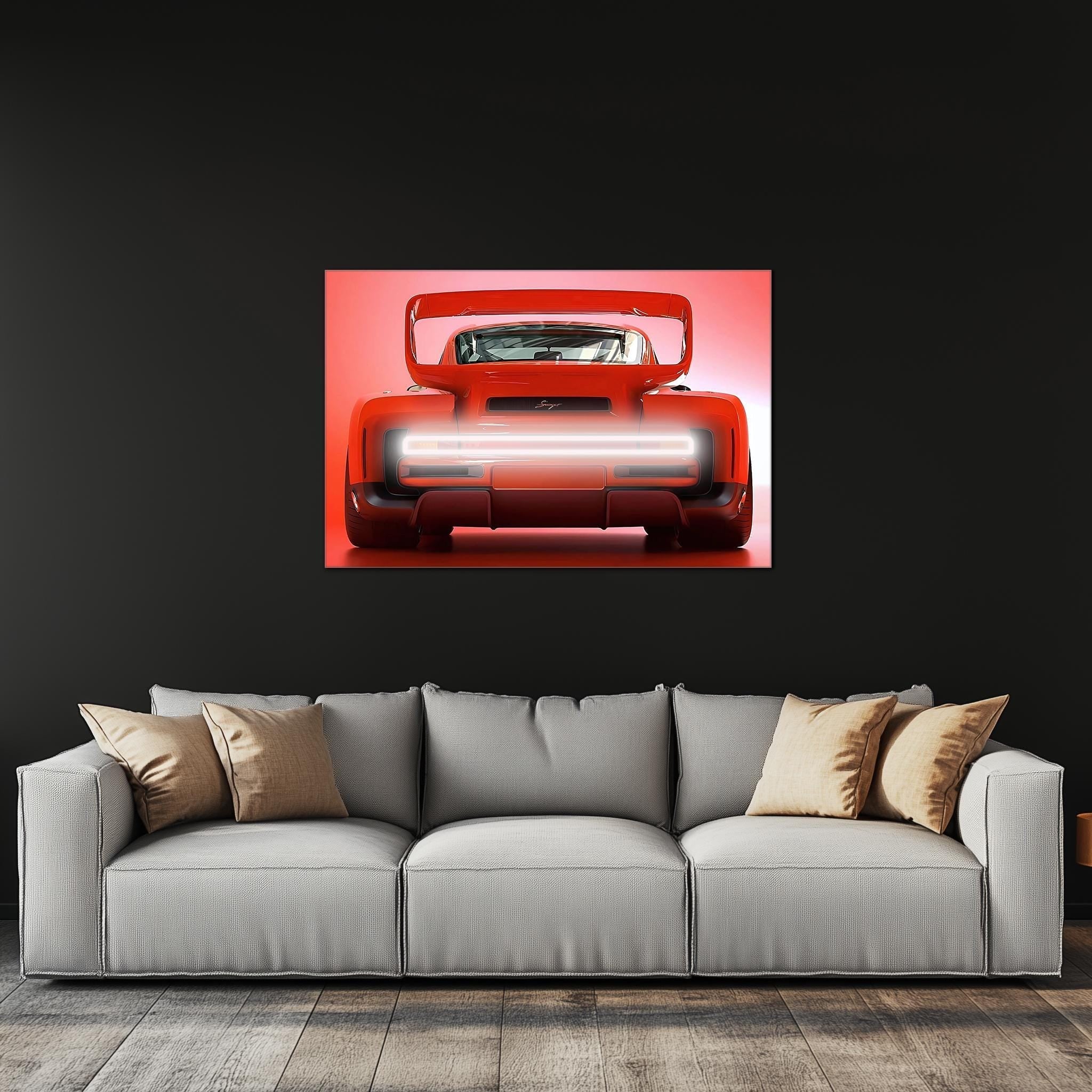 Futuristic Muscle Car Neon Wall Art - UV Printed LED Plexiglass Sign for Garage, Man Cave & Racing Fans - Adjustable Light and Free Shipping - STAND OUT FLEXSARAH