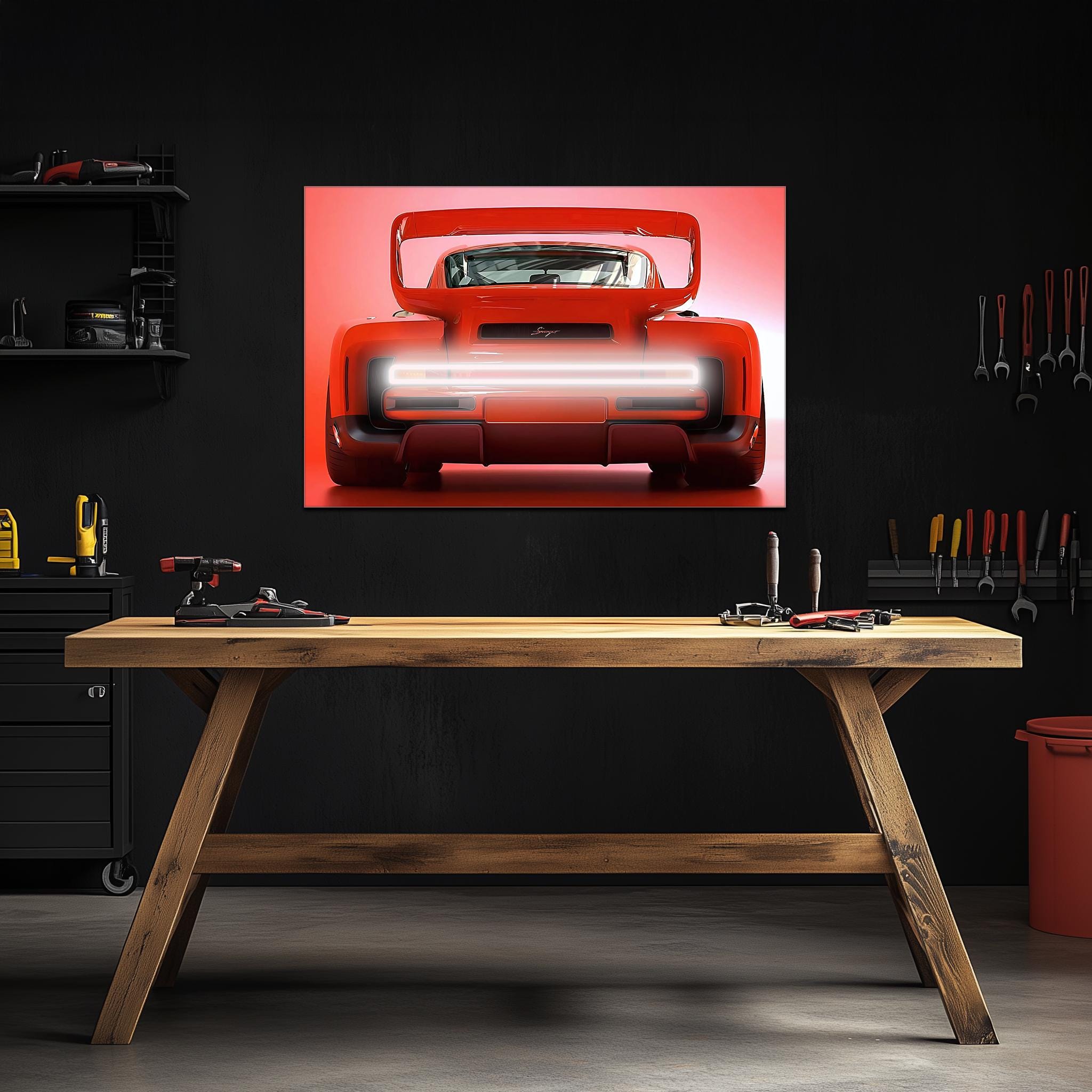 Futuristic Muscle Car Neon Wall Art - UV Printed LED Plexiglass Sign for Garage, Man Cave & Racing Fans - Adjustable Light and Free Shipping - STAND OUT FLEXSARAH