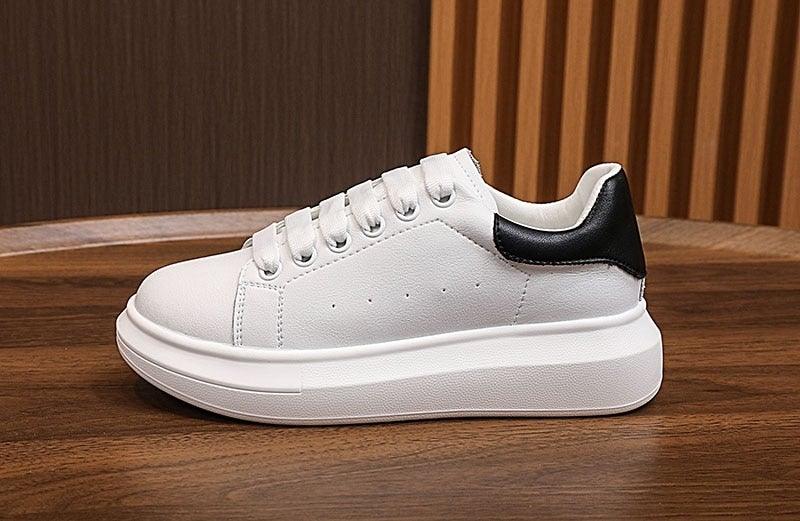 Genuine Leather Women Platform Sneakers Autumn Fashion Sports Little White Shoes Platform Flats Casual Lace Up Woman Comfort Walking Sneakers - STAND OUT FLEXSARAH