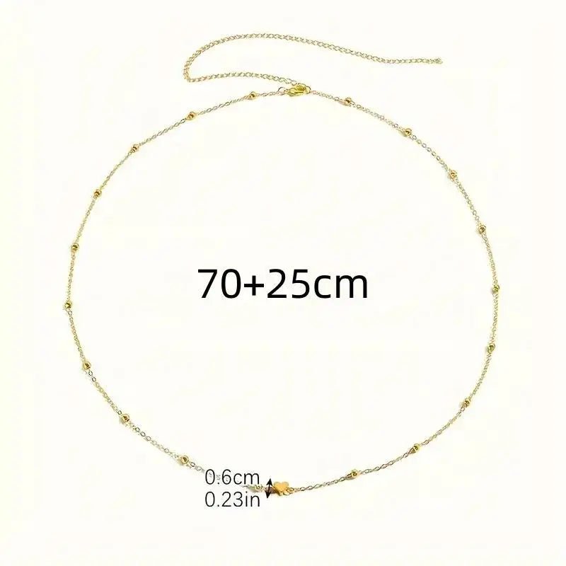 Girls Simple Heart Beaded Belly Chains For Women Fashion Metal Beach Bikini Waist Chains Body Jewelry Accessories - STAND OUT FLEXSARAH