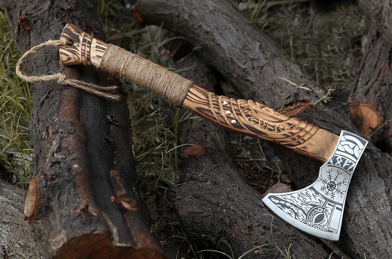 Handmade Viking Axe Hatchet, Hand Forged Wood Splitting Axe - STAND OUT FLEXSARAH