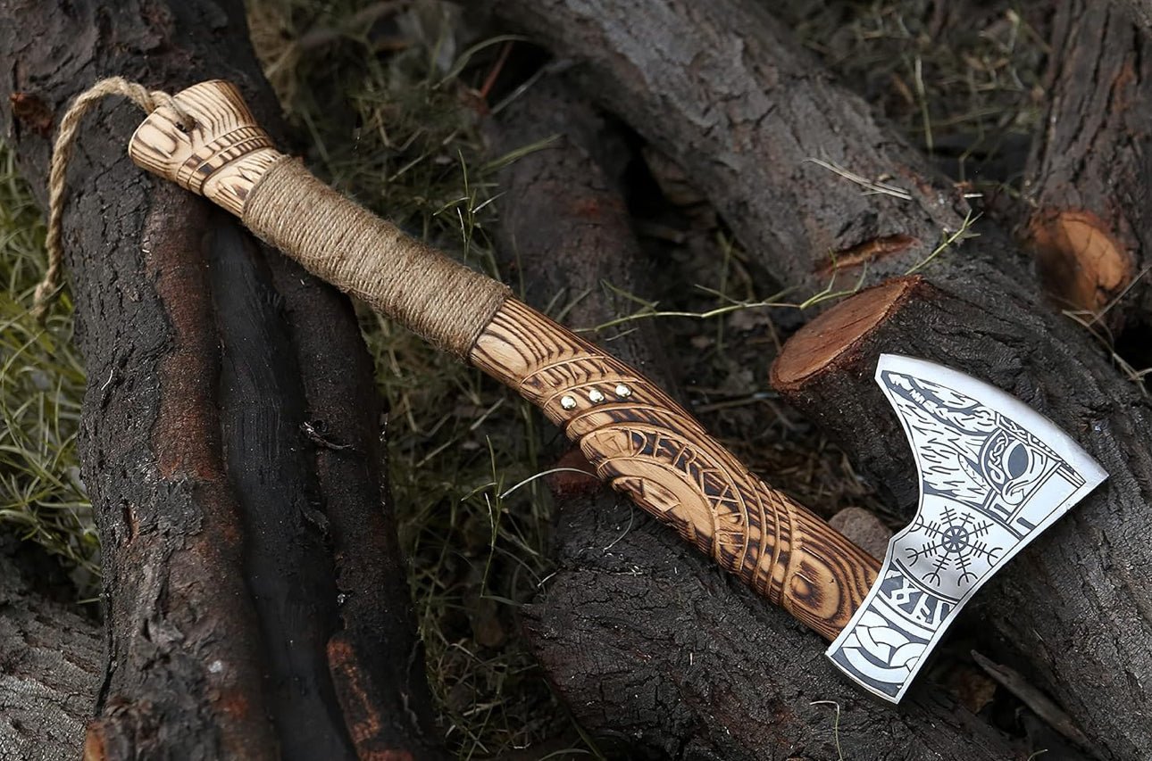 Handmade Viking Axe Hatchet, Hand Forged Wood Splitting Axe - STAND OUT FLEXSARAH