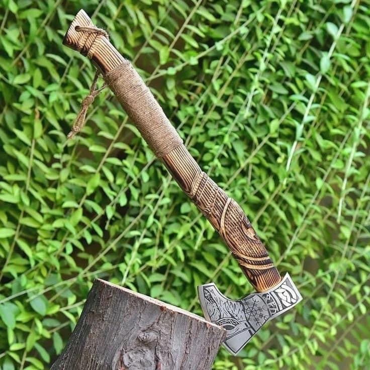 Handmade Viking Axe Hatchet, Hand Forged Wood Splitting Axe - STAND OUT FLEXSARAH