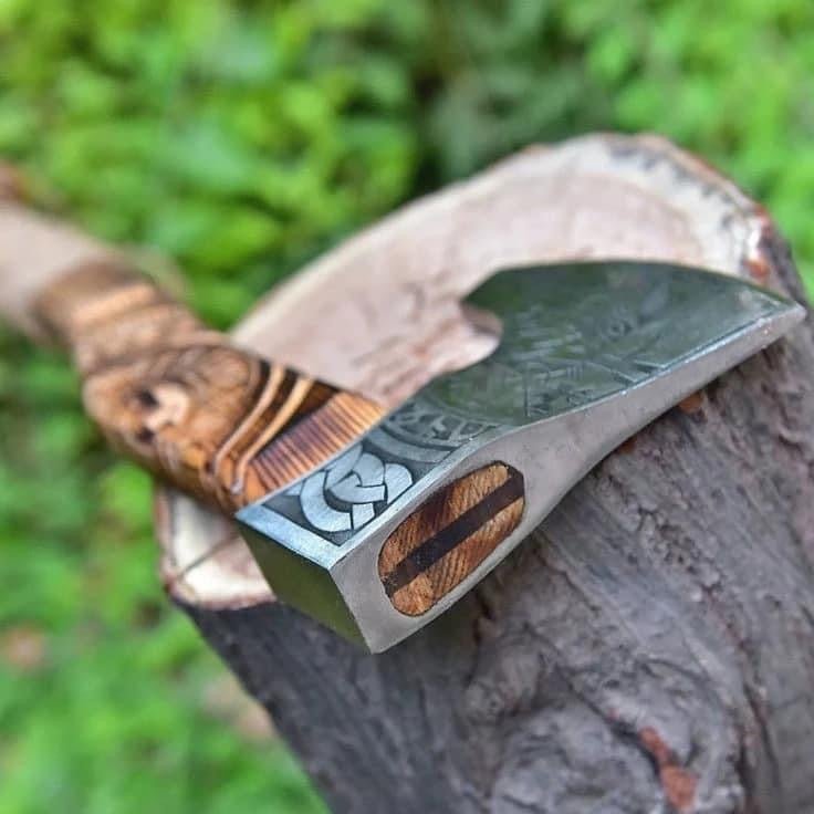 Handmade Viking Axe Hatchet, Hand Forged Wood Splitting Axe - STAND OUT FLEXSARAH