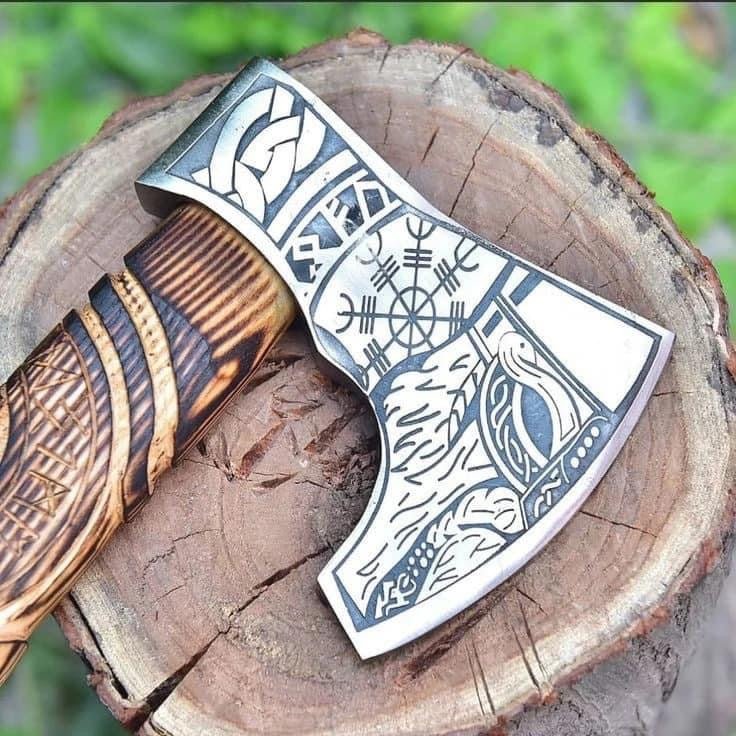 Handmade Viking Axe Hatchet, Hand Forged Wood Splitting Axe - STAND OUT FLEXSARAH