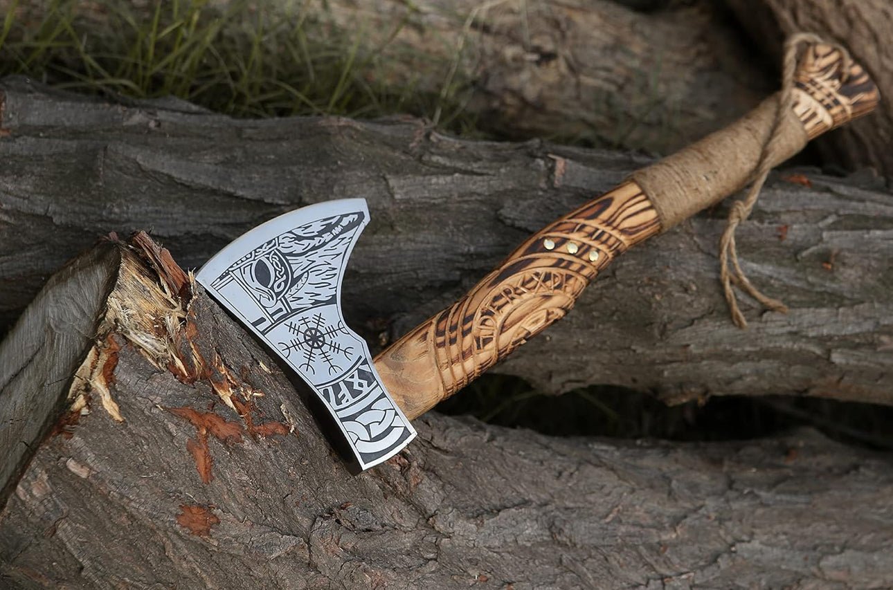 Handmade Viking Axe Hatchet, Hand Forged Wood Splitting Axe - STAND OUT FLEXSARAH