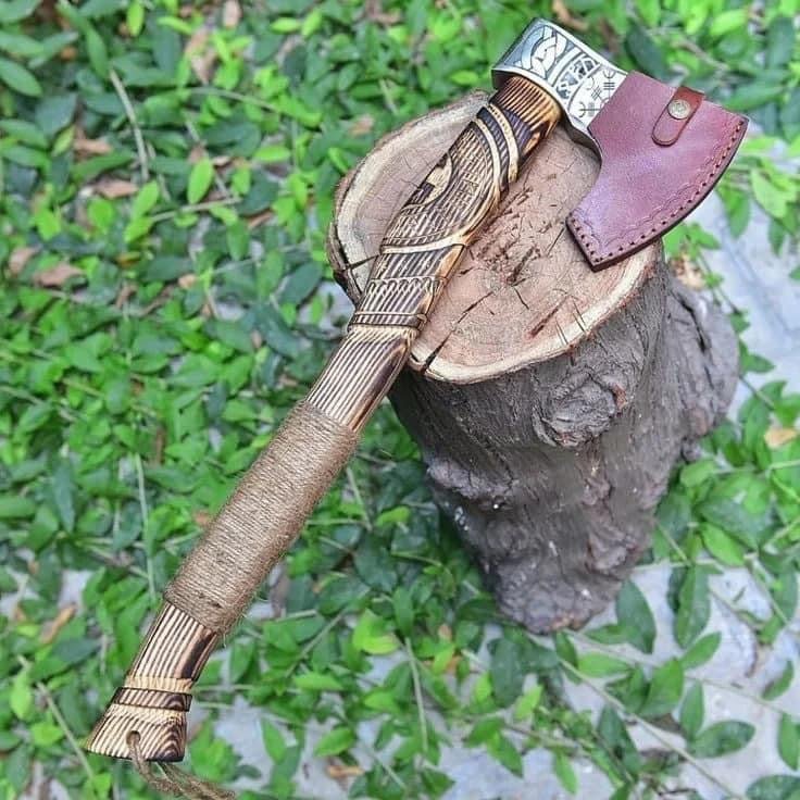 Handmade Viking Axe Hatchet, Hand Forged Wood Splitting Axe - STAND OUT FLEXSARAH