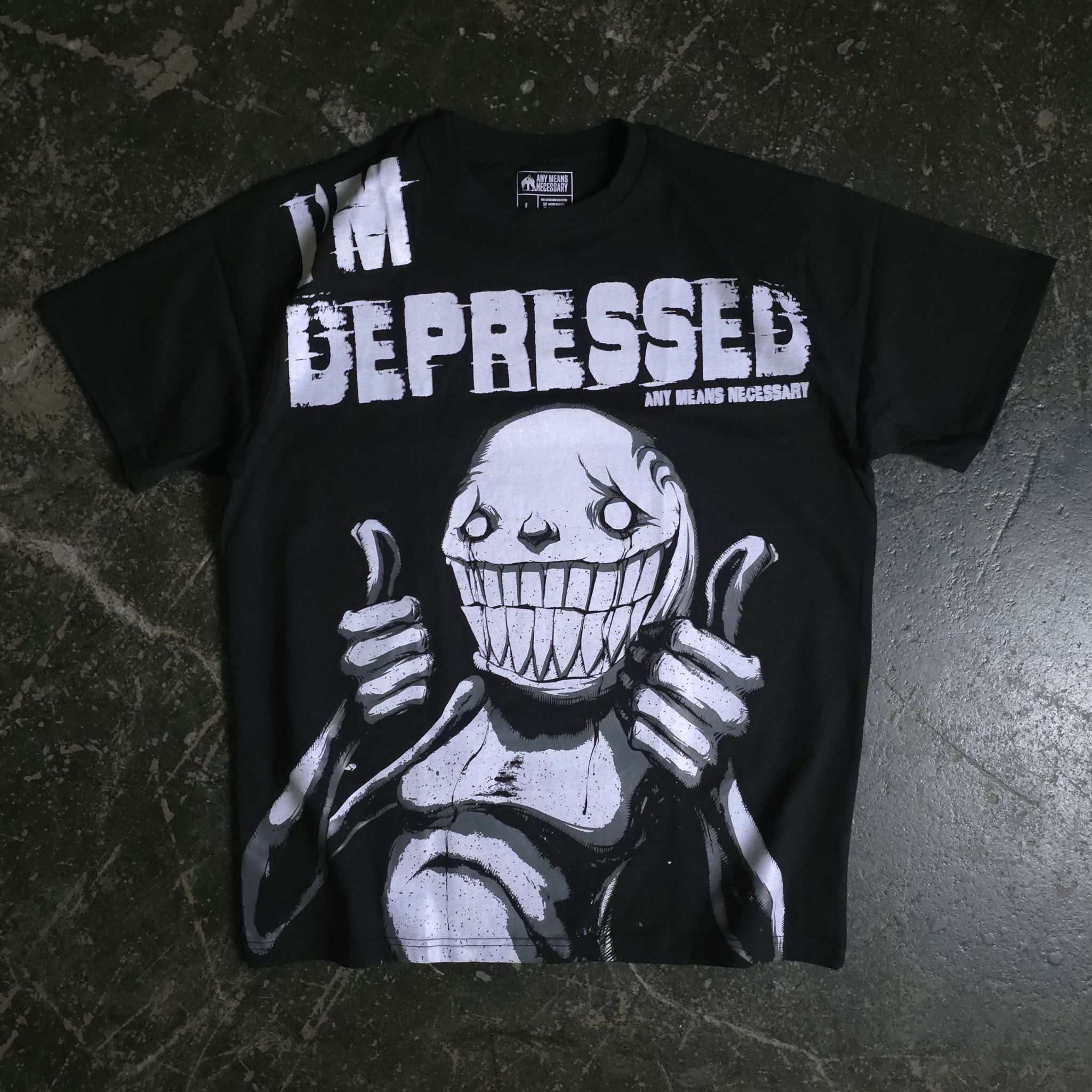 I'm Depressed T-Shirt Black - STAND OUT FLEXSARAH