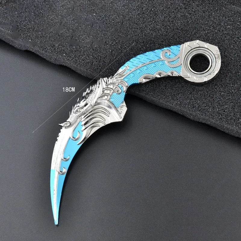 Karambit Claw Knife Model Toy 17cm 6.7inch Zinc Alloy Metal Non Sharp Rotating Collectible Accessory - STAND OUT FLEXSARAH