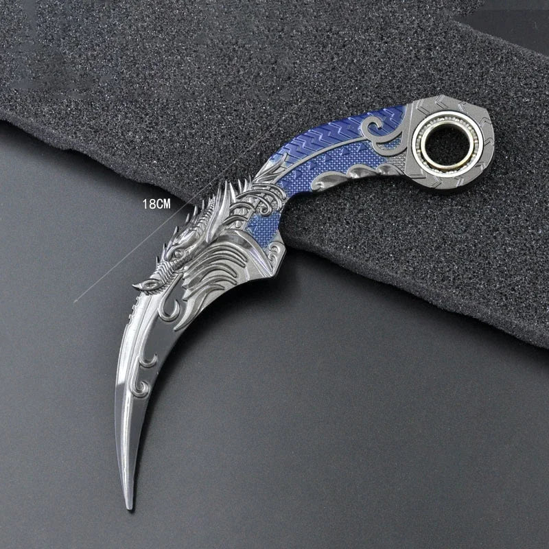 Karambit Claw Knife Model Toy 17cm 6.7inch Zinc Alloy Metal Non Sharp Rotating Collectible Accessory - STAND OUT FLEXSARAH