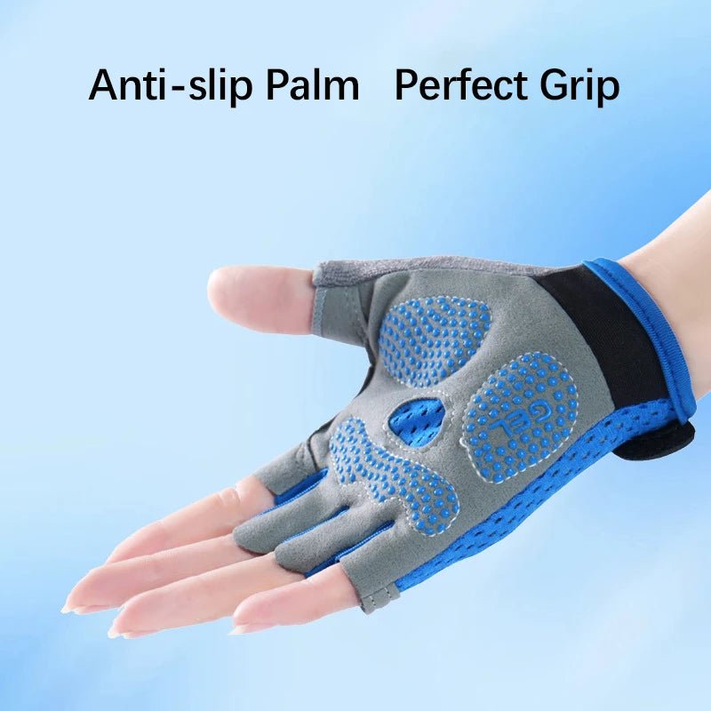 Kids Cycling Skateboard Gloves Anti-Slip Summer Spring Sports Breathable Half-Finger Gloves Shock-Absorbing Children Aged 4-12 - STAND OUT FLEXSARAH
