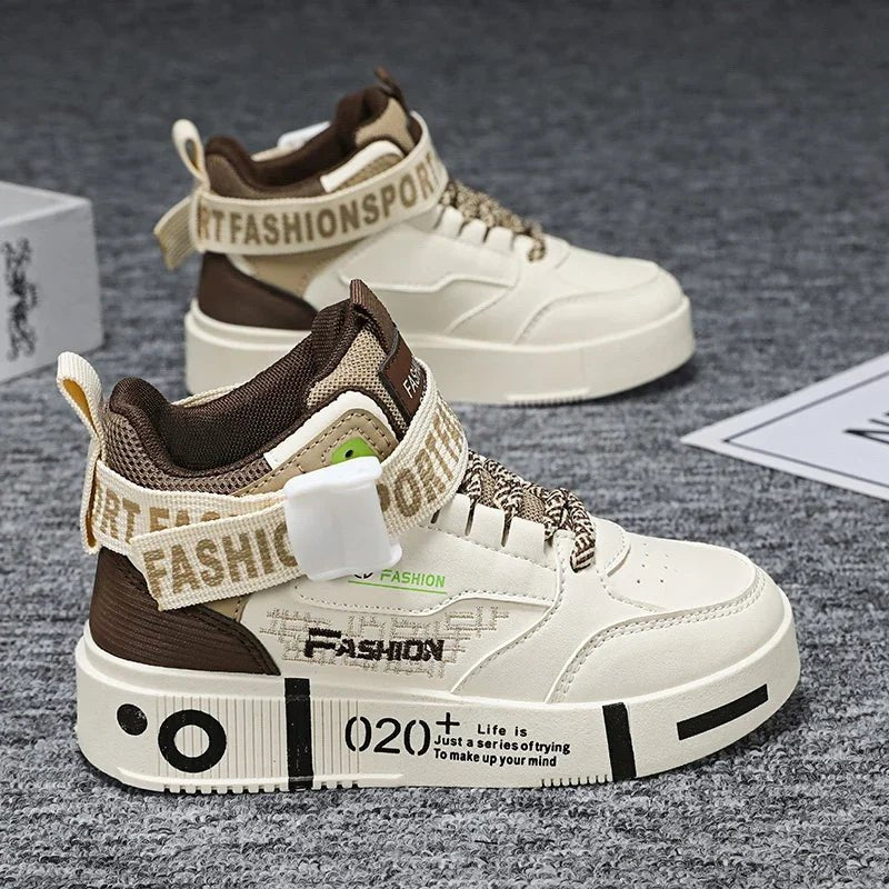 Kids Fashion Sports Shoes Boys High Top Board Shoes Leisure Breathable Outdoor Children Running Sneakers boys Child Casual Shoes - STAND OUT FLEXSARAH