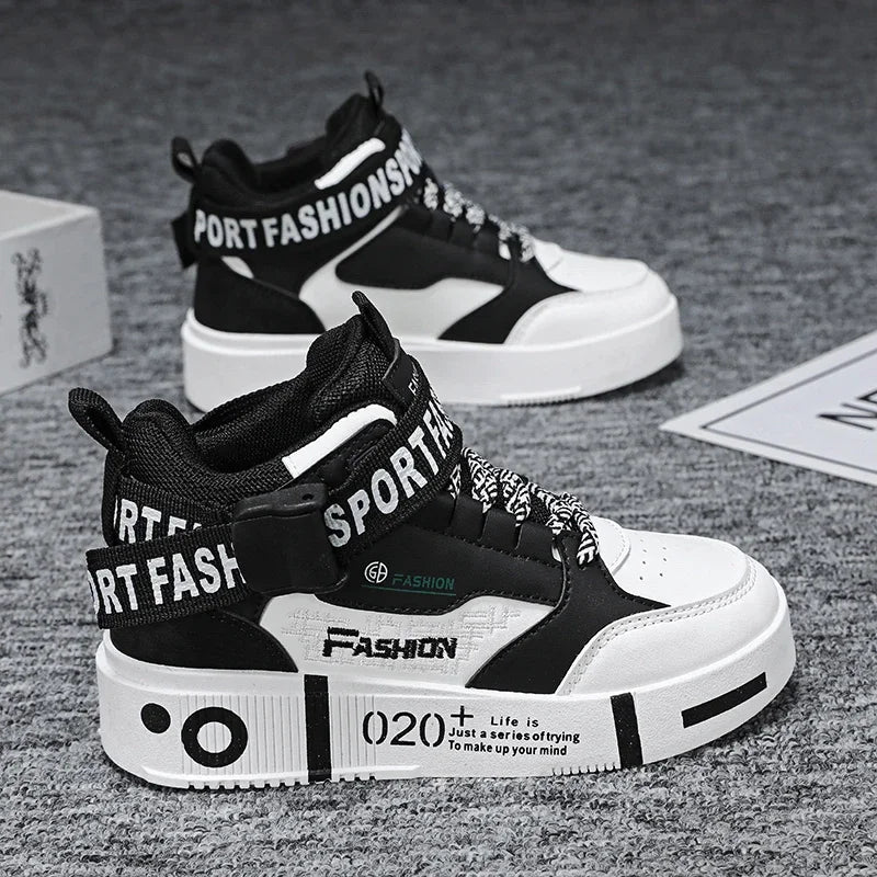 Kids Fashion Sports Shoes Boys High Top Board Shoes Leisure Breathable Outdoor Children Running Sneakers boys Child Casual Shoes - STAND OUT FLEXSARAH