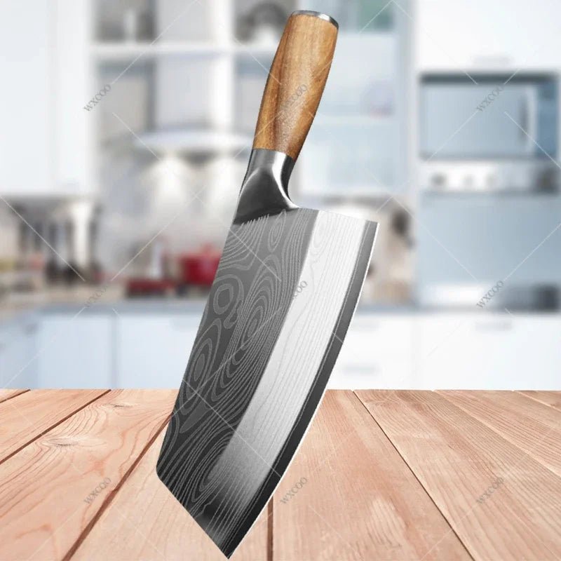 Kitchen Knife Damascus Pattern Japanese Chef Knife Stainless Steel Cleaver Butcher Knife Slicing Chopping Cutter Cooking Tool - STAND OUT FLEXSARAH
