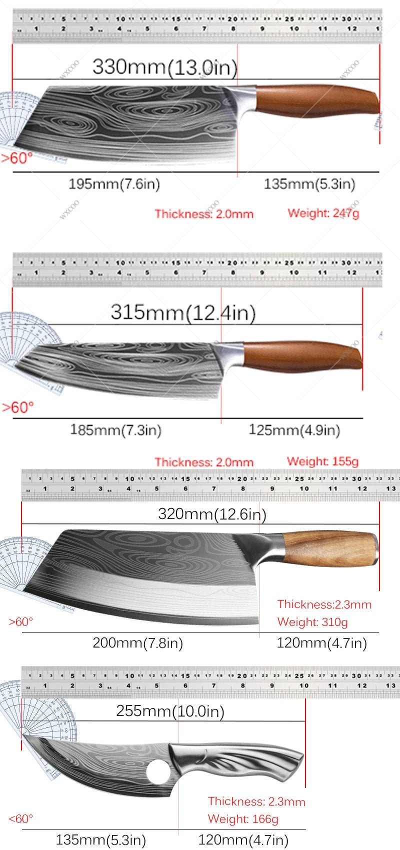 Kitchen Knife Damascus Pattern Japanese Chef Knife Stainless Steel Cleaver Butcher Knife Slicing Chopping Cutter Cooking Tool - STAND OUT FLEXSARAH
