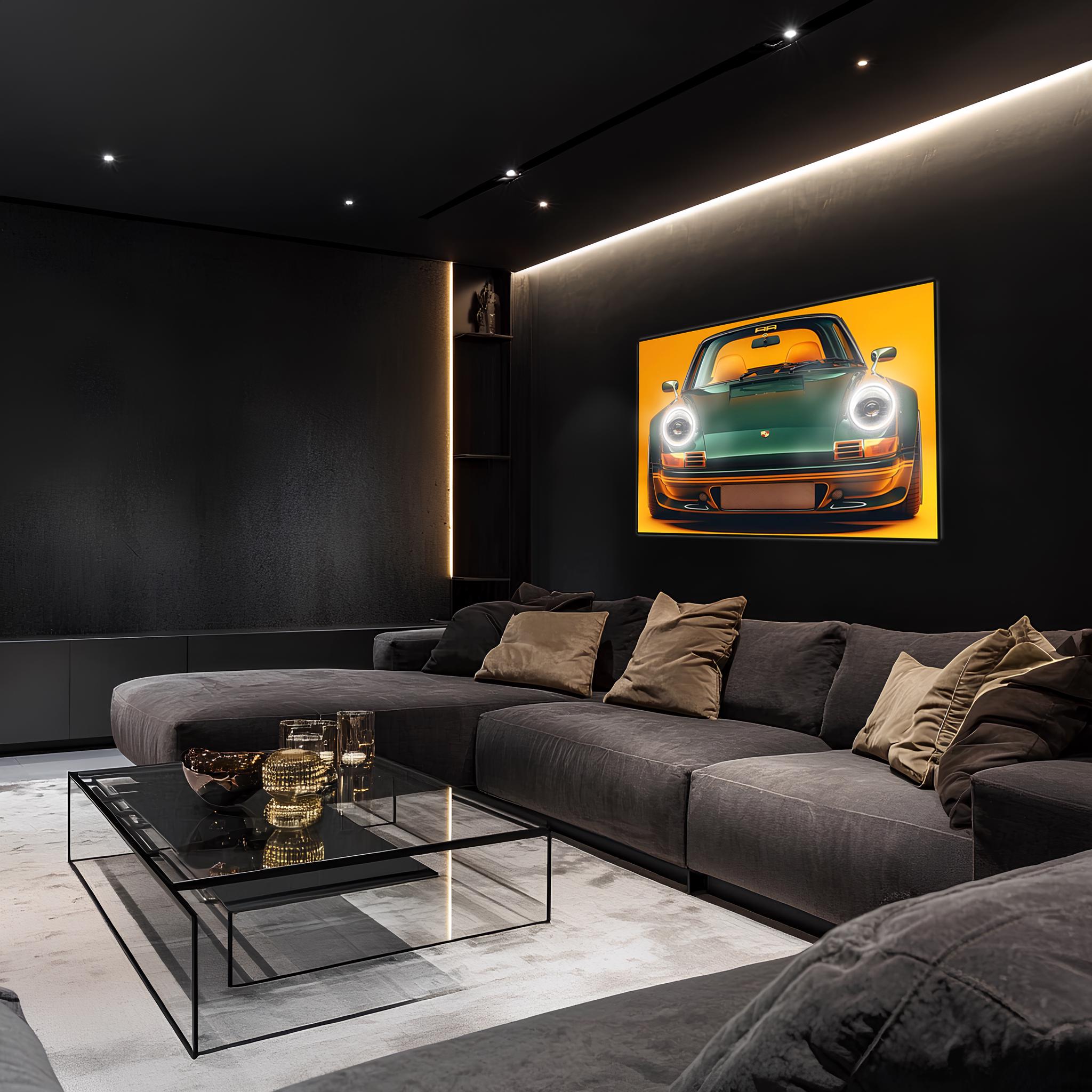 LED Retro Car Wall Art – UV‑Printed Acrylic with Dimmer Remote - STAND OUT FLEXSARAH