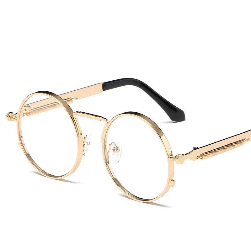 Luxury Vintage Retro Unisex Men and Woman Sunglasses Punk Style Round Metal Frame Colorful Lens Sung lasses Fashion Eyewear Gafas sol mujer - STAND OUT FLEXSARAH