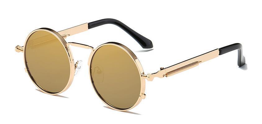 Luxury Vintage Retro Unisex Men and Woman Sunglasses Punk Style Round Metal Frame Colorful Lens Sung lasses Fashion Eyewear Gafas sol mujer - STAND OUT FLEXSARAH