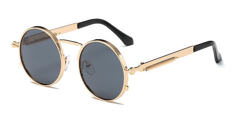 Luxury Vintage Retro Unisex Men and Woman Sunglasses Punk Style Round Metal Frame Colorful Lens Sung lasses Fashion Eyewear Gafas sol mujer - STAND OUT FLEXSARAH