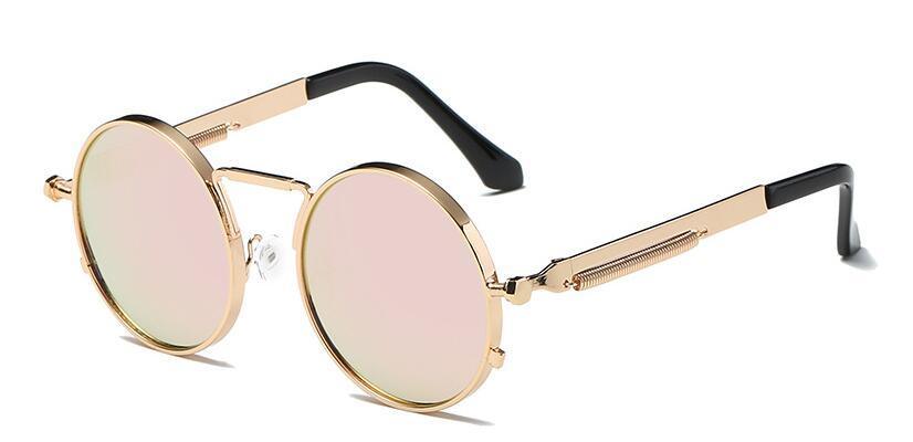 Luxury Vintage Retro Unisex Men and Woman Sunglasses Punk Style Round Metal Frame Colorful Lens Sung lasses Fashion Eyewear Gafas sol mujer - STAND OUT FLEXSARAH