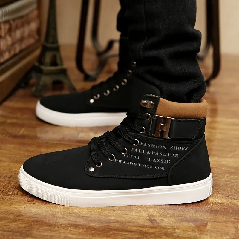 Men's Boots New Korean Version Men's Shoes High Top Skateboard Shoes Retro Platform Casual Lace Up Men Fashion Boots 2025 - STAND OUT FLEXSARAH