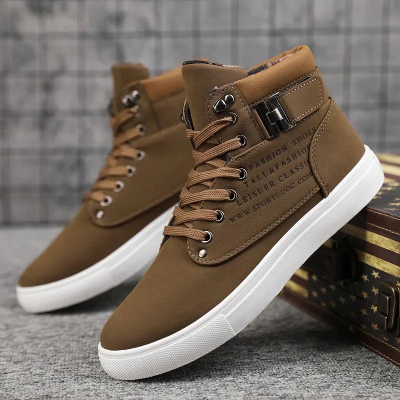 Men's Boots New Korean Version Men's Shoes High Top Skateboard Shoes Retro Platform Casual Lace Up Men Fashion Boots 2025 - STAND OUT FLEXSARAH