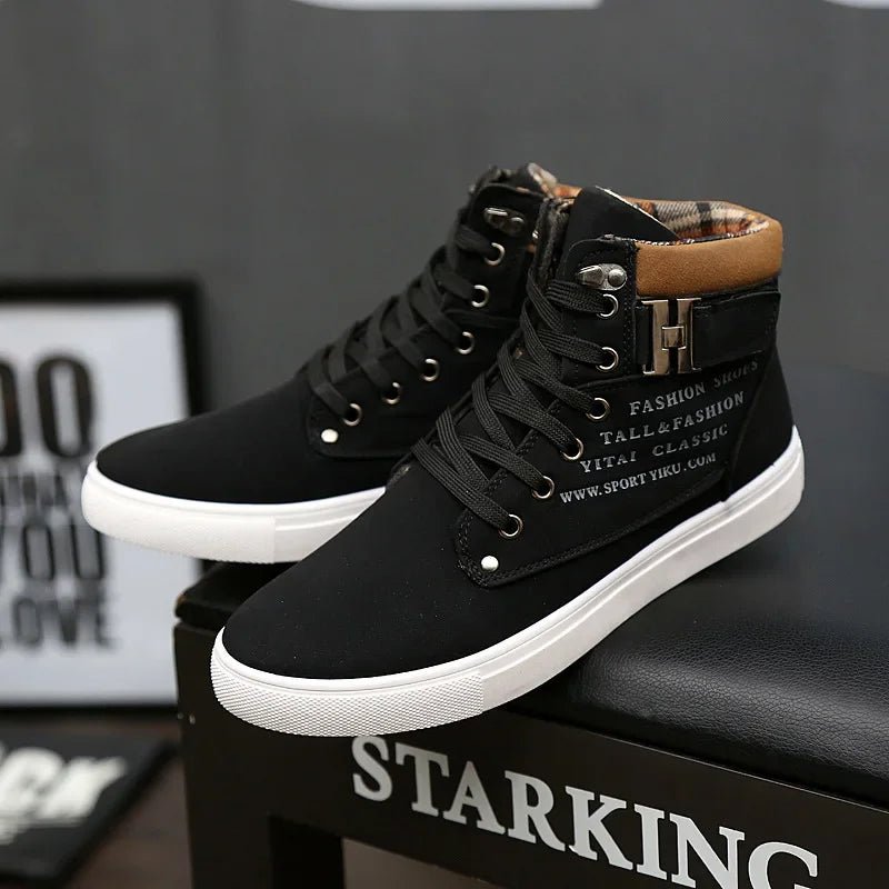 Men's Boots New Korean Version Men's Shoes High Top Skateboard Shoes Retro Platform Casual Lace Up Men Fashion Boots 2025 - STAND OUT FLEXSARAH