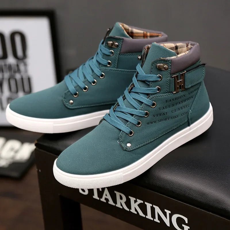 Men's Boots New Korean Version Men's Shoes High Top Skateboard Shoes Retro Platform Casual Lace Up Men Fashion Boots 2025 - STAND OUT FLEXSARAH