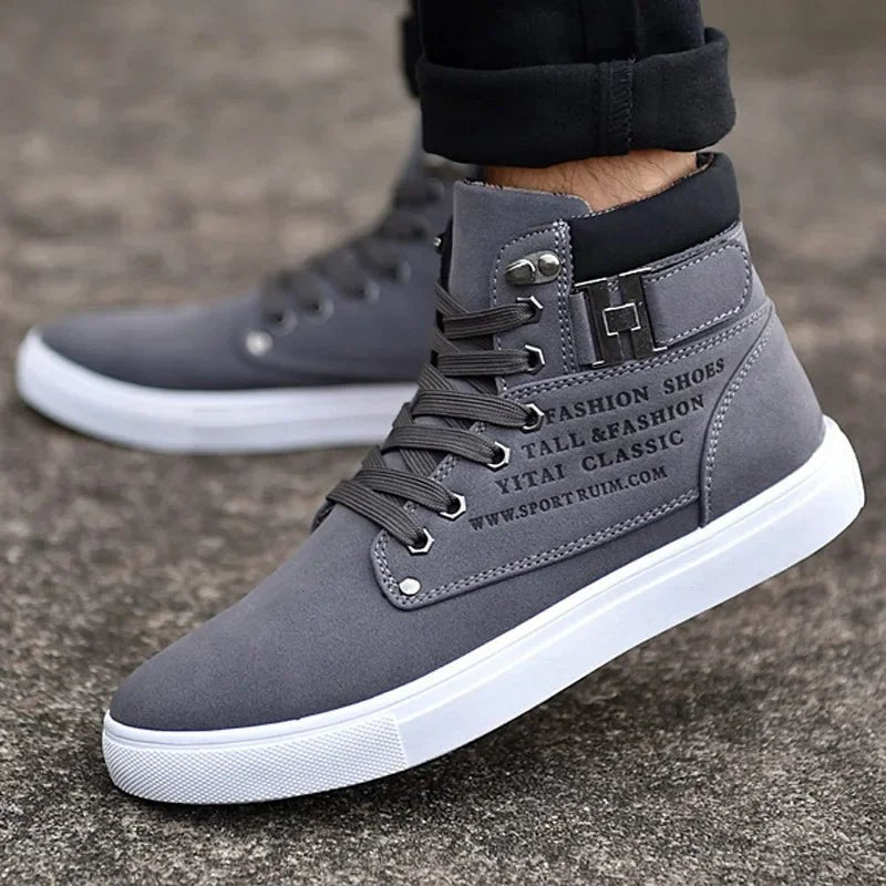 Men's Boots New Korean Version Men's Shoes High Top Skateboard Shoes Retro Platform Casual Lace Up Men Fashion Boots 2025 - STAND OUT FLEXSARAH