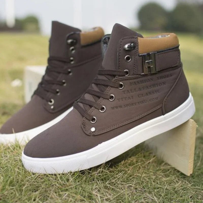 Men's Boots New Korean Version Men's Shoes High Top Skateboard Shoes Retro Platform Casual Lace Up Men Fashion Boots 2025 - STAND OUT FLEXSARAH