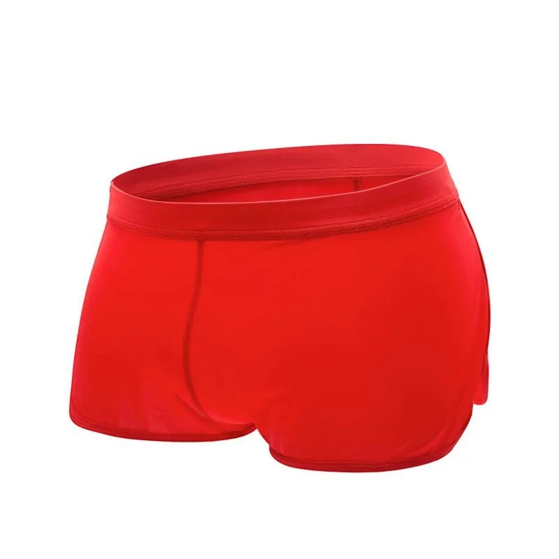 Men's boxers underwear side slit shorts bikini men low waist sexy ultra-thin ice silk underwear for men - STAND OUT FLEXSARAH