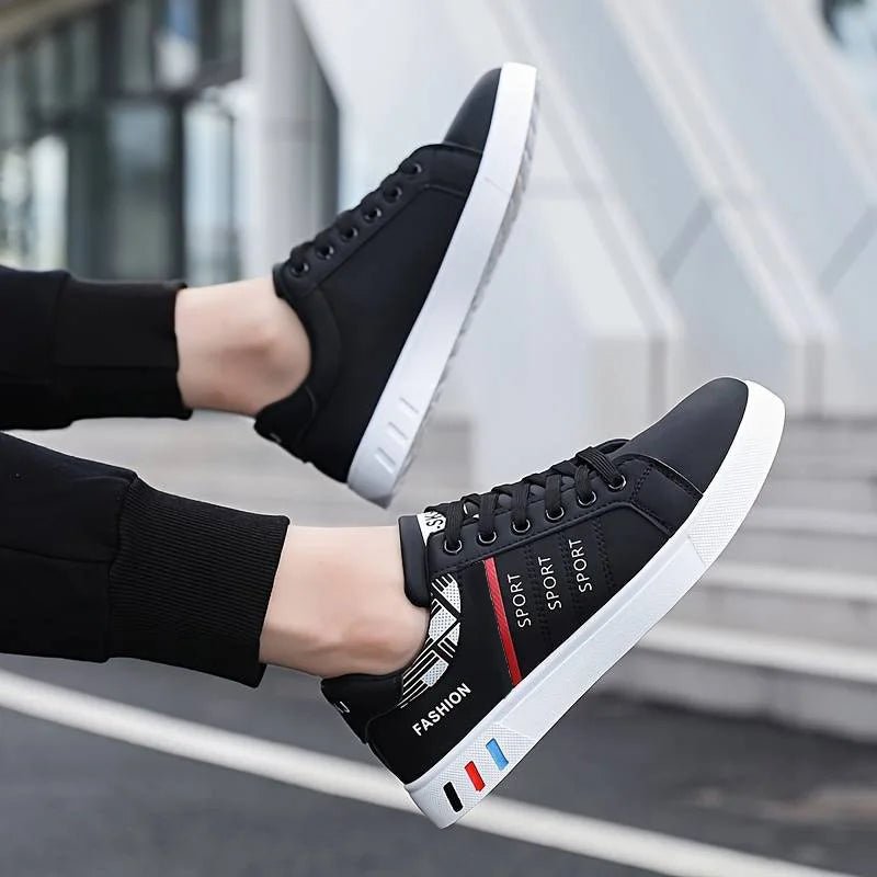Men's Low-Top Skateboarding Sneakers - Breathable Synthetic Upper, Durable Pvc Sole, Round Toe Design, Suitable for Casual and Formal Wear Skateboard Shoes, Casual Shoes, Stylish Lace-Up Design, Equipped with Comfortable Fabr - STAND OUT FLEXSARAH