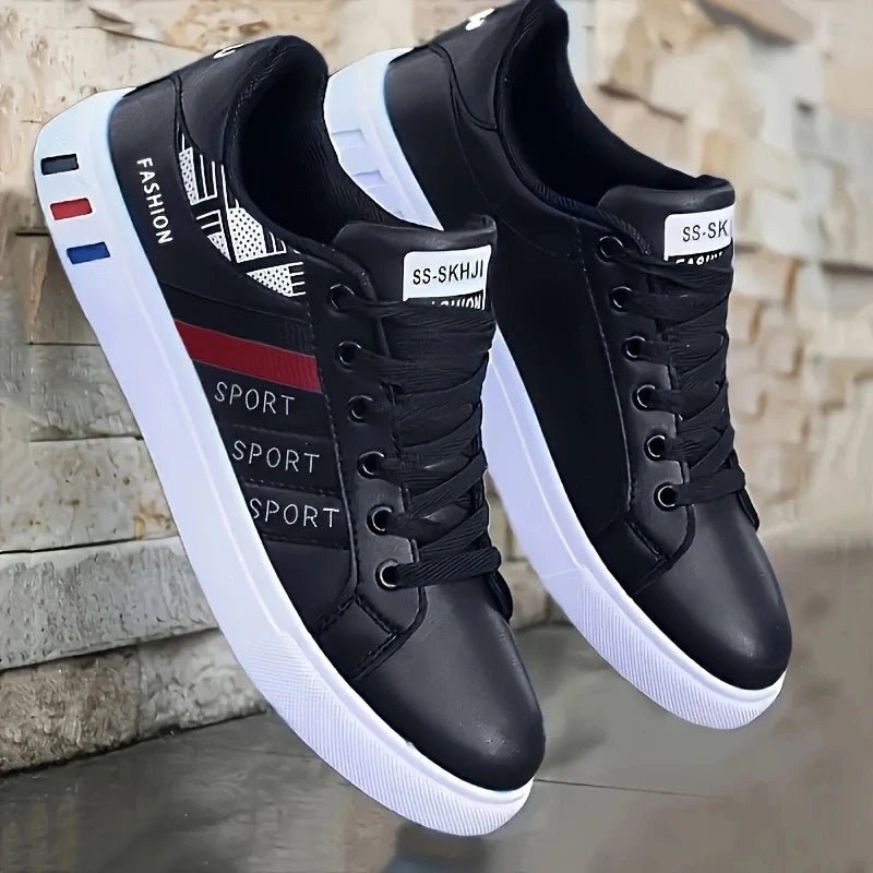 Men's Low-Top Skateboarding Sneakers - Breathable Synthetic Upper, Durable Pvc Sole, Round Toe Design, Suitable for Casual and Formal Wear Skateboard Shoes, Casual Shoes, Stylish Lace-Up Design, Equipped with Comfortable Fabr - STAND OUT FLEXSARAH