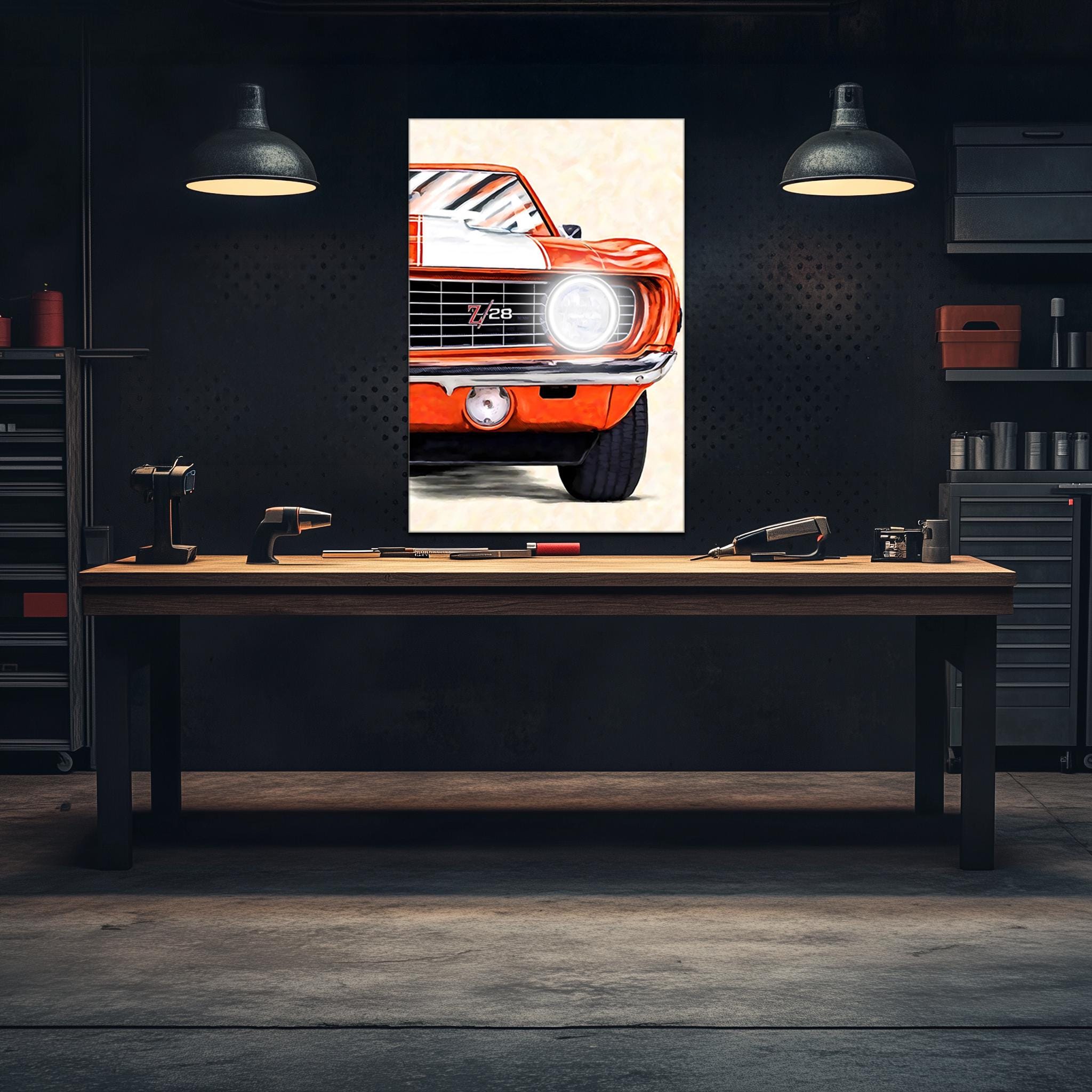 Muscle Car Neon Wall Art - UV Printed LED Plexiglass Sign for Garage, Man Cave & Classic Car Fans - Adjustable Light and Free Shipping - STAND OUT FLEXSARAH