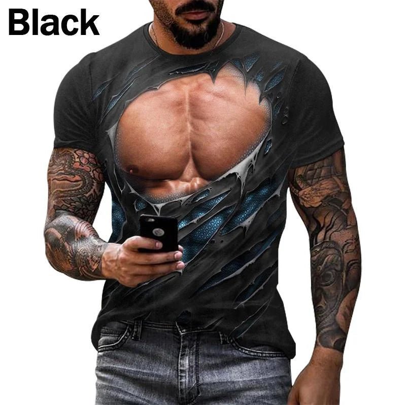 New Funny Muscle 3D T Shirt Men's Fashion Casual T-shirt Men Women Round Neck Short Sleeve Unisex Children Tshirt Clothes - STAND OUT FLEXSARAH