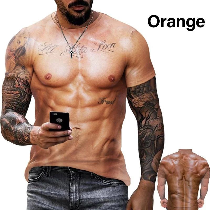 New Funny Muscle 3D T Shirt Men's Fashion Casual T-shirt Men Women Round Neck Short Sleeve Unisex Children Tshirt Clothes - STAND OUT FLEXSARAH