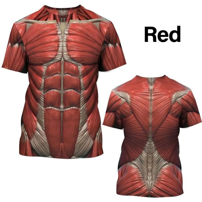 New Funny Muscle 3D T Shirt Men's Fashion Casual T-shirt Men Women Round Neck Short Sleeve Unisex Children Tshirt Clothes - STAND OUT FLEXSARAH