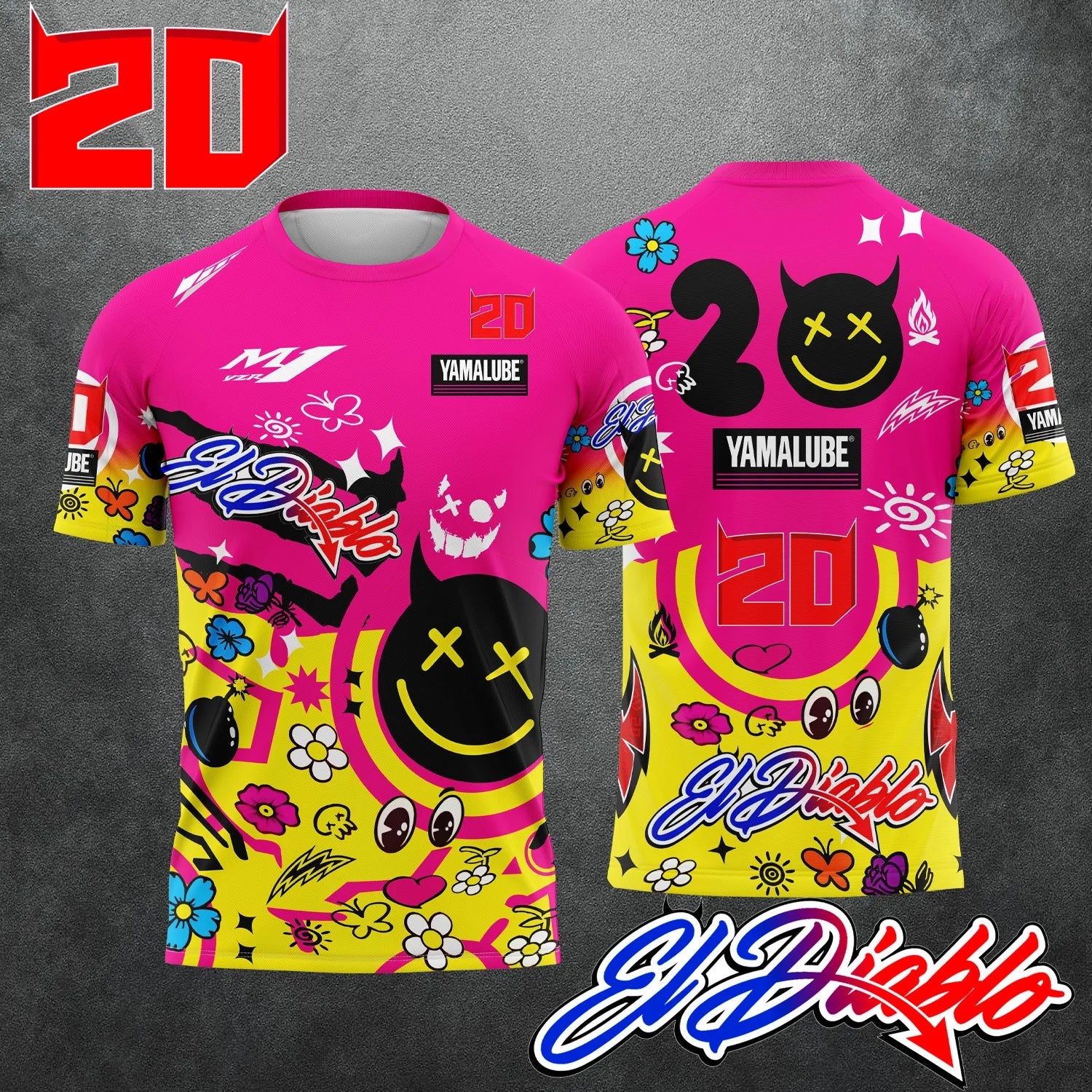 No.20 Rider Fabio Quartararo Fan Pink 2026 New Motorcycle Racing Men's and Women's Summer Casual Short sleeved T-shirt - STAND OUT FLEXSARAH