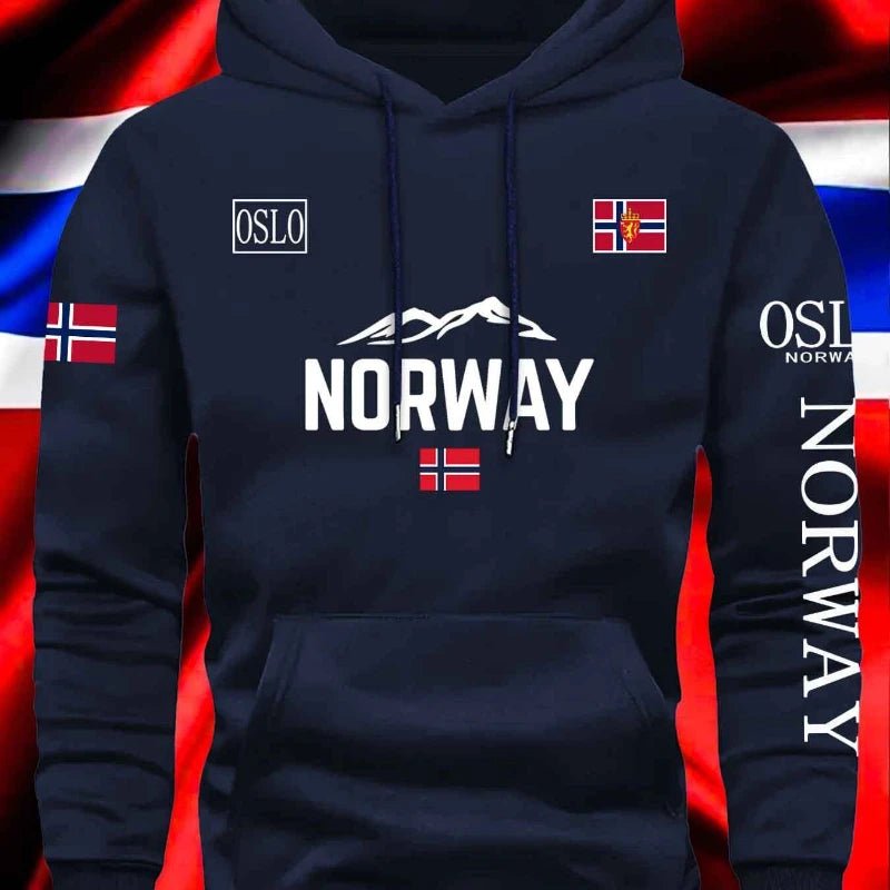 Norwegian Print Best-selling New Men Women Hooded Sweatshirt Autumn Winter Daily Outdoor Vacation Fitness Casual Warm Sportswear - STAND OUT FLEXSARAH