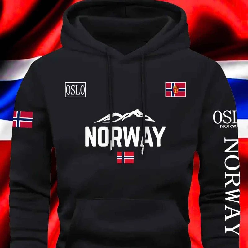 Norwegian Print Best-selling New Men Women Hooded Sweatshirt Autumn Winter Daily Outdoor Vacation Fitness Casual Warm Sportswear - STAND OUT FLEXSARAH