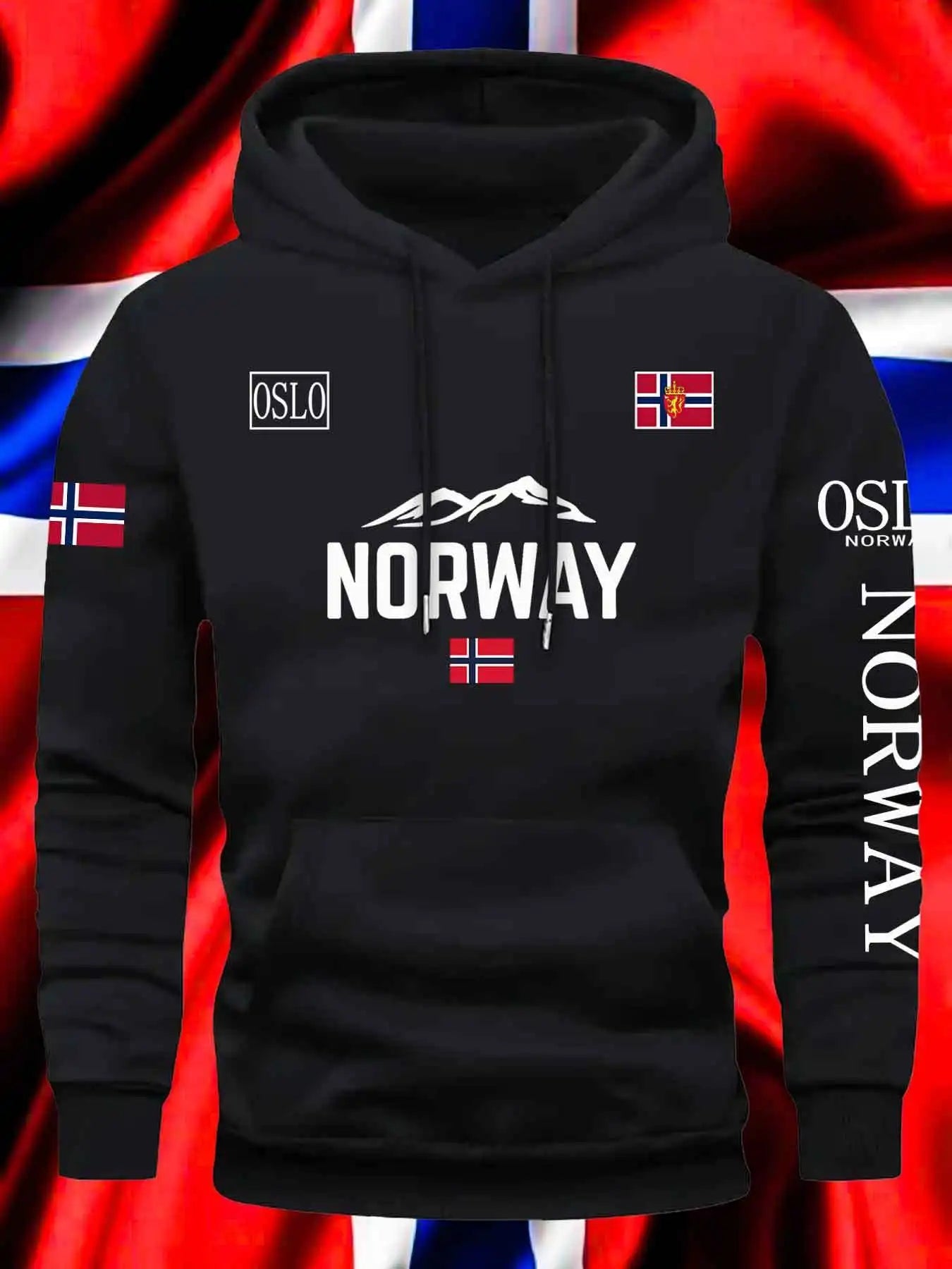 Norwegian Print Best-selling New Men Women Hooded Sweatshirt Autumn Winter Daily Outdoor Vacation Fitness Casual Warm Sportswear - STAND OUT FLEXSARAH