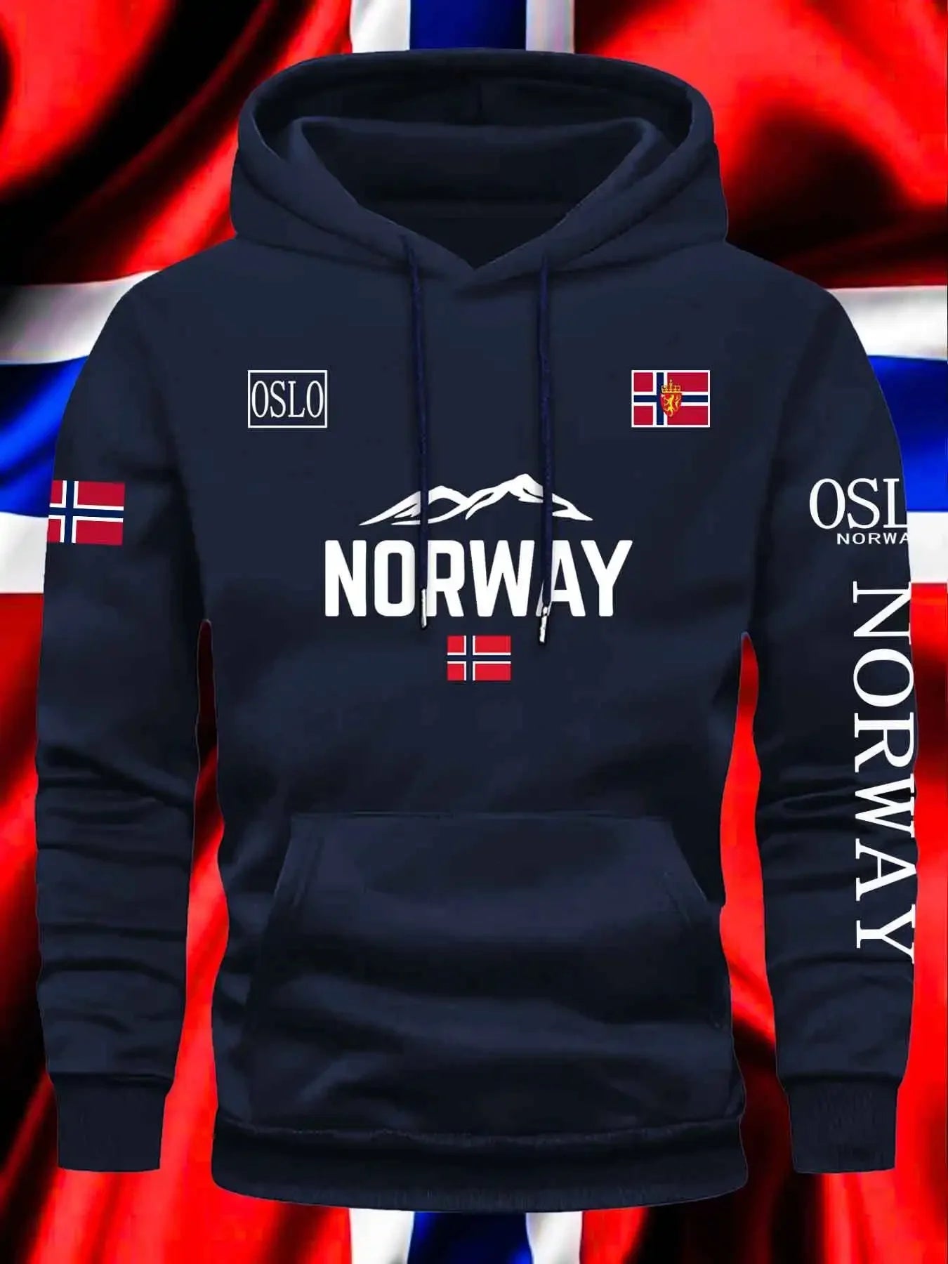Norwegian Print Best-selling New Men Women Hooded Sweatshirt Autumn Winter Daily Outdoor Vacation Fitness Casual Warm Sportswear - STAND OUT FLEXSARAH